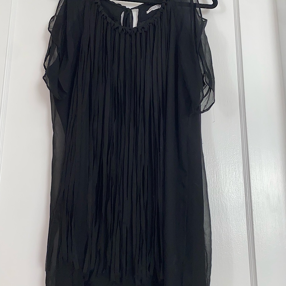 Monoreno Black Fringe Dress